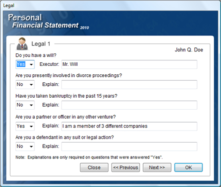 Personal Financial Statement Software