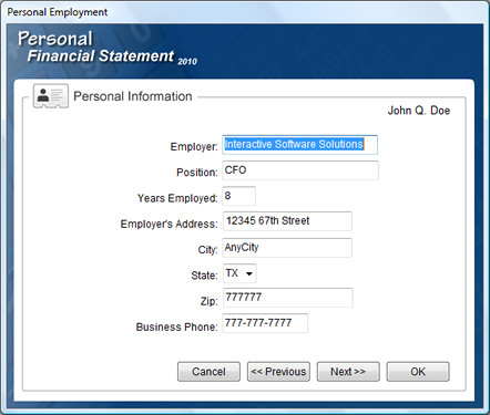 Personal Financial Statement Software