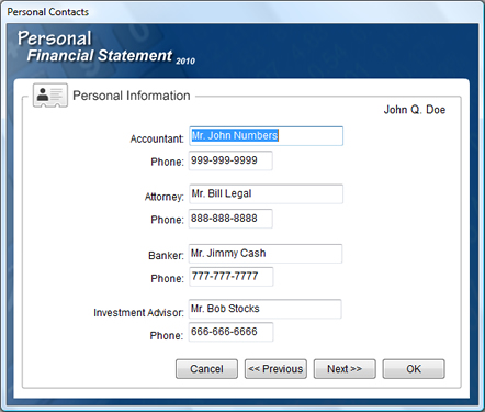 Personal Financial Statement Software